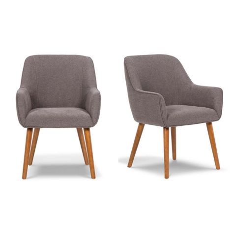 Set 2 Poltronas Rosen Matilda Tela Marron-0