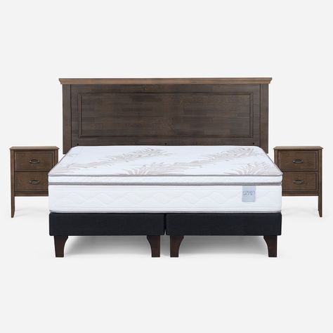 Cama Europea Neo Plus King + Respaldo + Veladores Anna-0