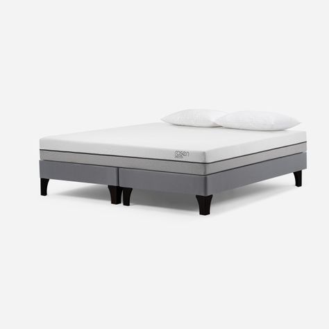 Cama Europea Pratta 2 Plazas Pata Madera BD +Almohadas Light-1