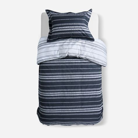 Funda Plumón Algodón Reversible Wedel Azul-Blanco 1,5 Plazas-0