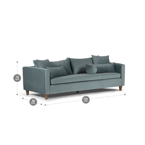 Sofá Rosen Conery 3,5 Cuerpos Tela Teal-1