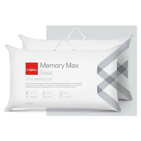 Set 2 Almohadas Rosen Viscoelástica Memory Max King 42x80 cm-0