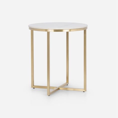 Mesa Lateral Rosen Borger 50 x 50 cm Metal Dorado-0