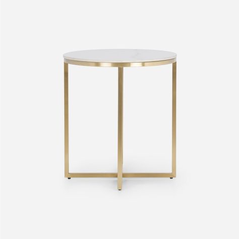 Mesa Lateral Rosen Borger 50 x 50 cm Metal Dorado-2