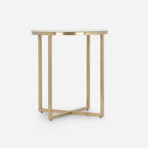 Mesa Lateral Rosen Borger 50 x 50 cm Metal Dorado-6