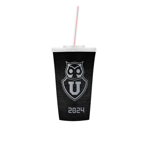 VASO U DE CHILE PLÁSTICOS NEGRO LOGO PLATEADO-0