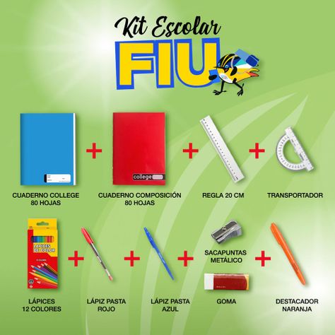 KIT ESCOLAR FIU MOCHILA ROJA 2024-0