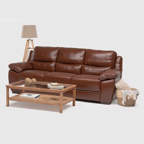 Sofá Venti 3 Cuerpos By Natuzzi Group Marrón Oscuro-2