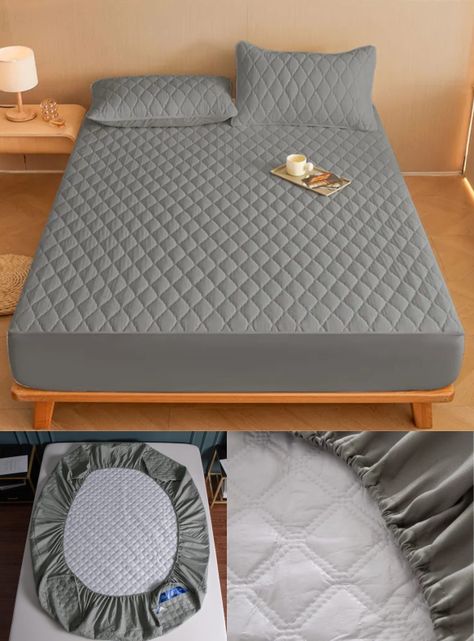 Cubrecolchón impermeable super King gris 200x200x30 -1