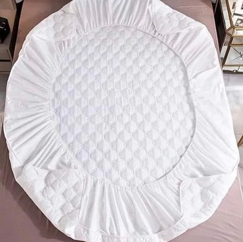 cubre colchón blanco 2 plaza protector impermeable 2 funda de almohada-1