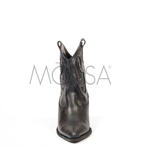 Botín Moss Negro bordado gris-2