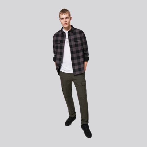 Camisa Hombre Bear Cozy Oakley Black/Gray Check-3