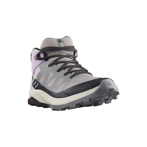 Zapatilla Mujer Outrise Mid Gtx W Gris claro Salomon-5
