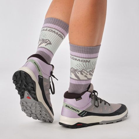 Zapatilla Mujer Outrise Mid Gtx W Gris claro Salomon-6