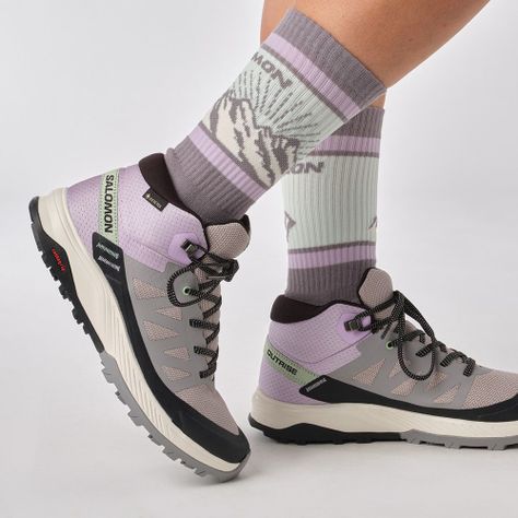 Zapatilla Mujer Outrise Mid Gtx W Gris claro Salomon-7