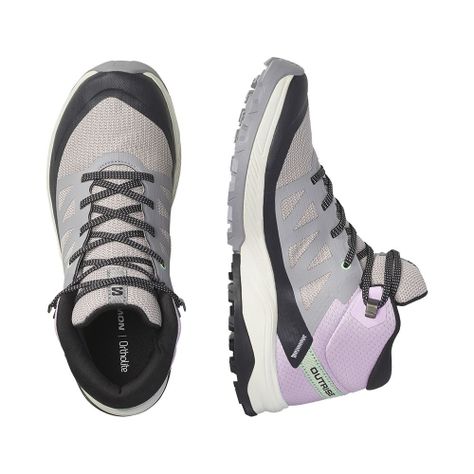 Zapatilla Mujer Outrise Mid Gtx W Gris claro Salomon-4