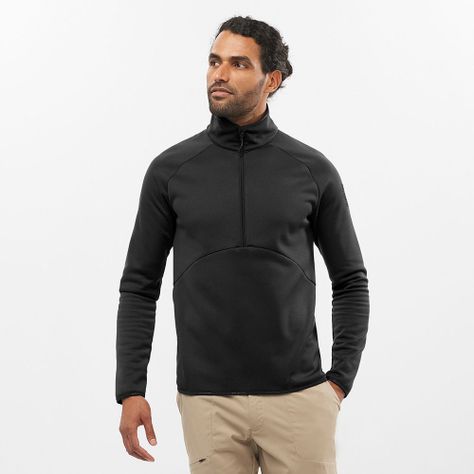 Polerón Hombre Essential Warm Hz Mid M Deep Black Salomon-0