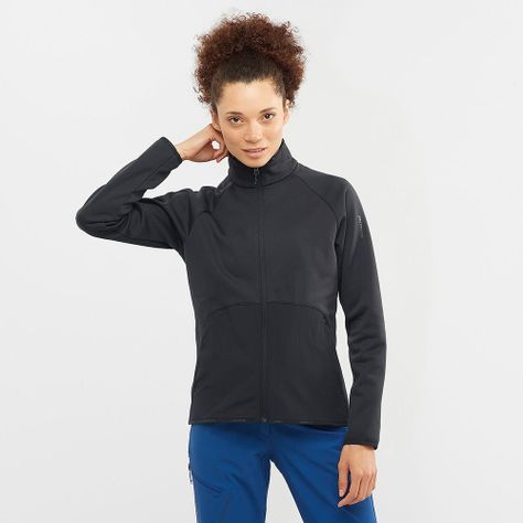Polerón Mujer Essential Warm Fz Mid W Deep Black Salomon-1
