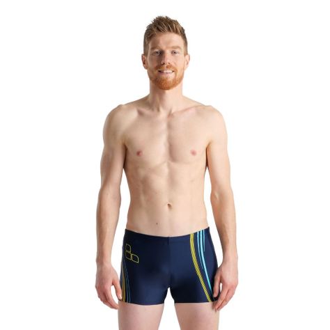 Traje De Baño Tipo Boxer Hombre Graphic Azul Arena-0