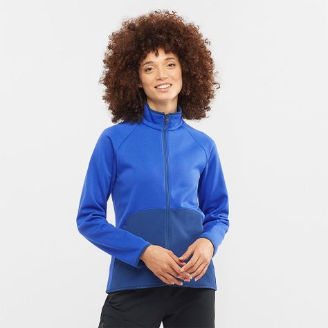 Polerón Mujer Essential Warm Fz Mid W Nautical Blue/Navy Peony Salomon-1