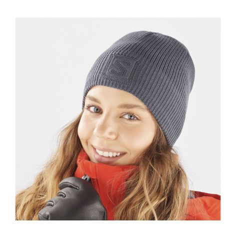 Gorro Logo Beanie Gris Salomon-2