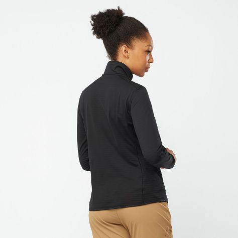 Polerón Mujer Outrack Full Zip Mid W Deep Black Salomon-2