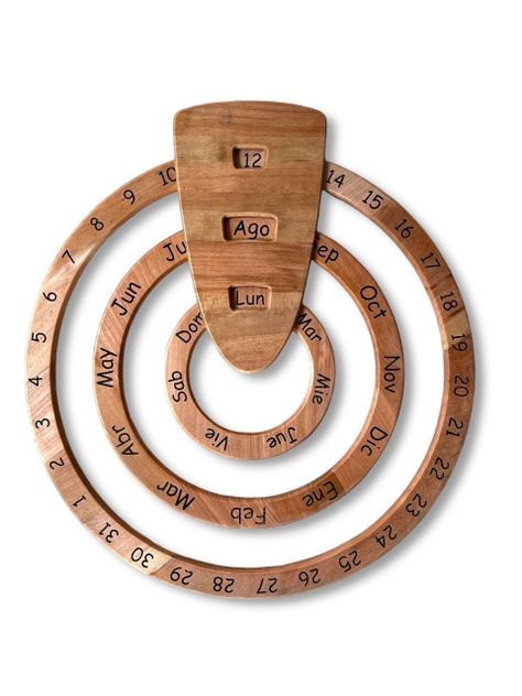 Calendario circular en madera de Lenga-0