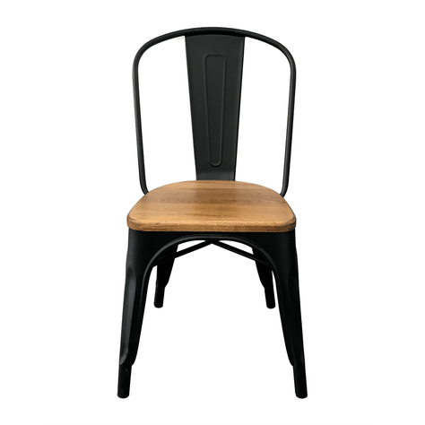 Pack 4 Sillas Tolix con Asiento de Madera-0