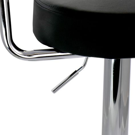Pack 2 Taburete Piso Bar Altura Regulable Con Respaldo Negro-1