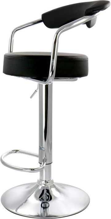 Pack 2 Taburete Piso Bar Altura Regulable Con Respaldo Negro-2