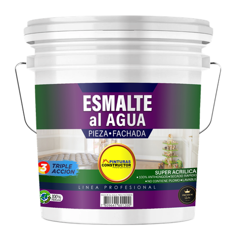 Pintura Esmalte Pieza y Fachada Amarillo PY6907 (Mate) Tineta 16 Lts-0