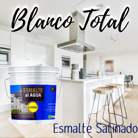 Esmalte Al Agua Satinado Blanco Tineta 10Lts-2