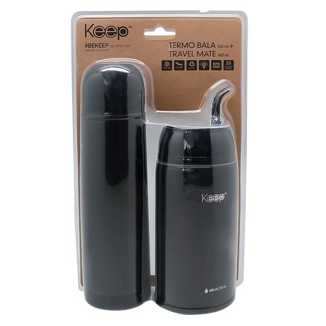 Set Travel Mate + Termo Bala Doble Pared Colores Keep - SC-3