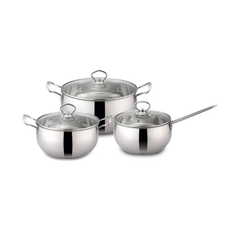 Batería De Cocina 6 Piezas De Acero Inoxidable - Shopyclick-0