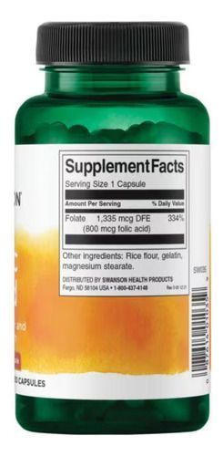 Folato, Ácido Fólico 250 cápsulas 800 mcg, Salud Prenatal-1