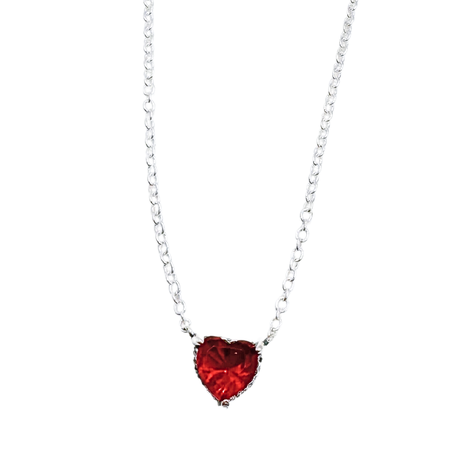 Collar de Plata 925 con Dije de Corazón Rojo y Halo de Circonitas, Regalo, San Valentín, Amor-0