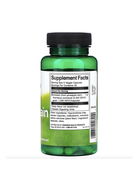 Bromelina 500 mg 60 cápsulas, Enzimas Digestivas-1