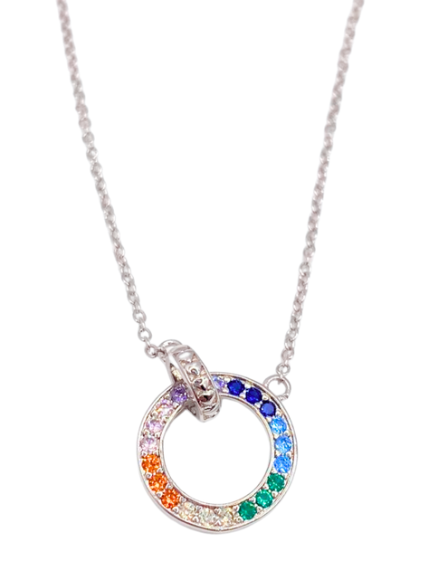 Collar Círculo Incrustación Cintillo de Circonitas Colores, Pride-0