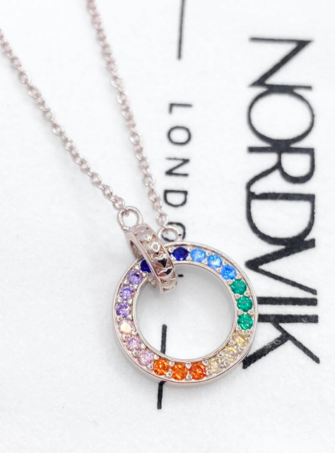 Collar Círculo Incrustación Cintillo de Circonitas Colores, Pride-5