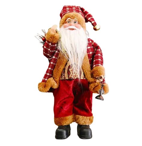 Muñeco de navidad Viejo Pascuero con Chaqueta Escosesa-0