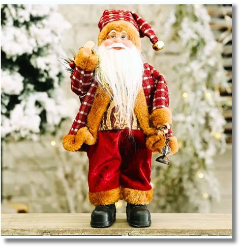Muñeco de navidad Viejo Pascuero con Chaqueta Escosesa-1