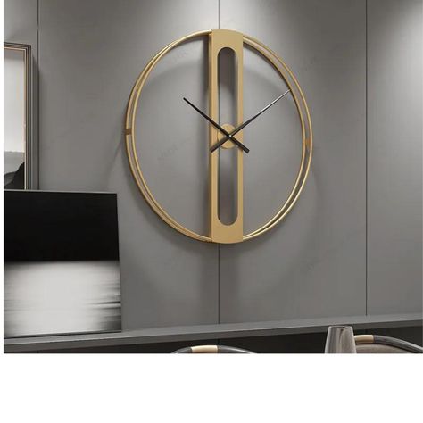 Reloj Mural diseño Moderno Dorado-2