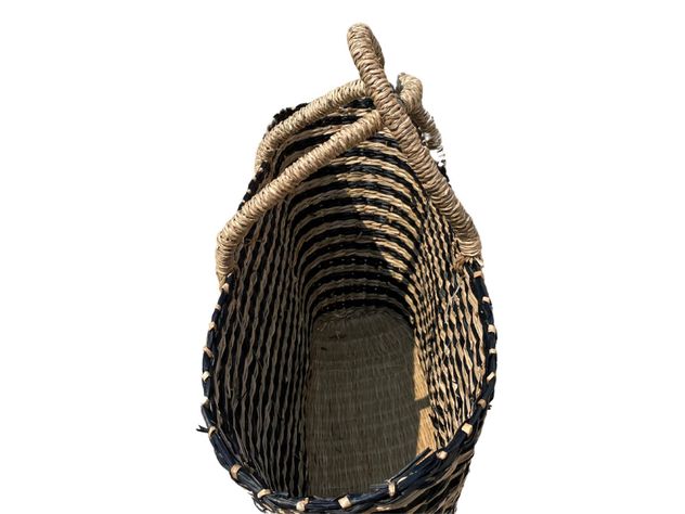 Bolso Boho mimbre Líneas Negras-3