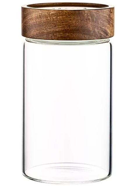 Set de 3 Frascos de Vidrio con tapa de Madera 1000 ml-0