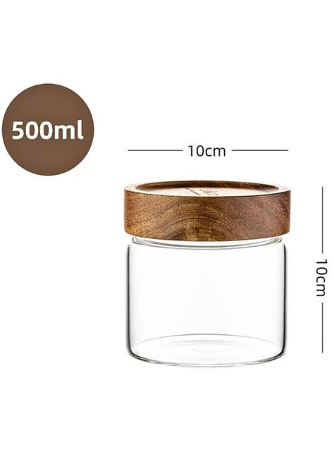 Set de 3 Frascos de Vidrio con tapa de Madera 500 ml-5