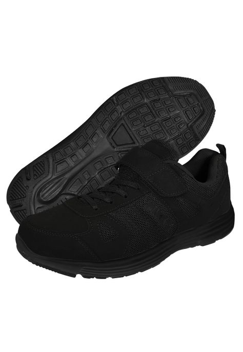 Zapatilla Con Velcro y Cordón Elasticados Negra-0