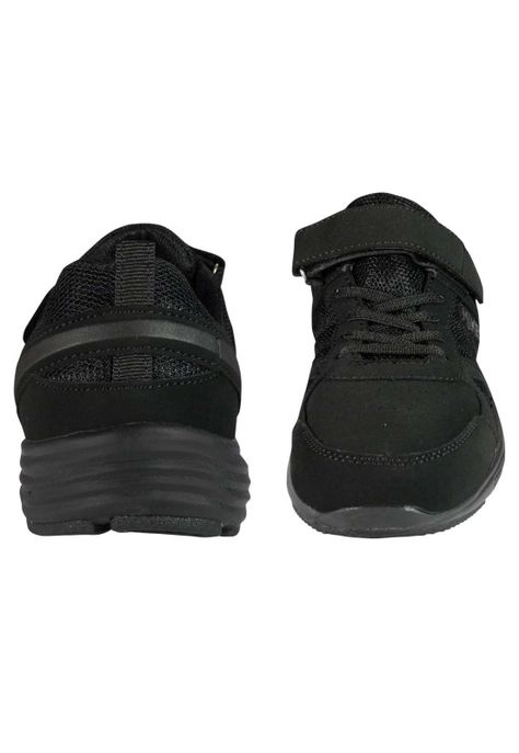 Zapatilla Con Velcro y Cordón Elasticados Negra-1
