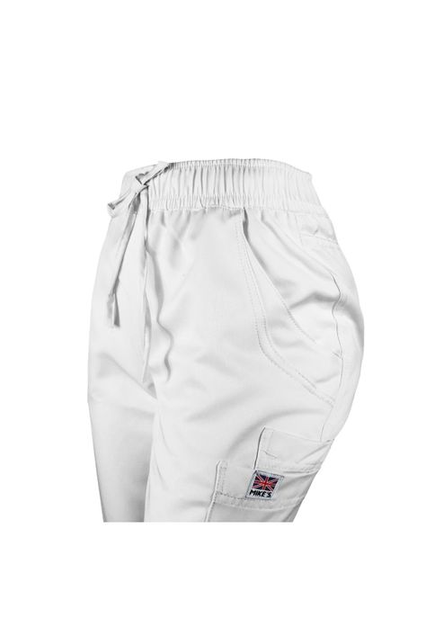 Pantalón Mujer Blanco Mike's Antifluido Uniformes Clínicos-4