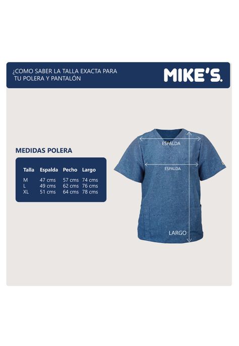 Polera Hombre Jean Mike's Antifluido Uniformes Clínicos-1