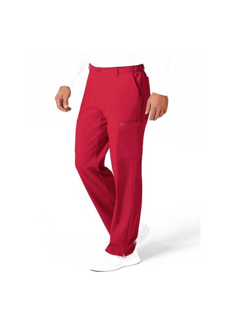 Pantalón Cargo Clínico Hombre Wonderwink 5355 Rojo Largo-2